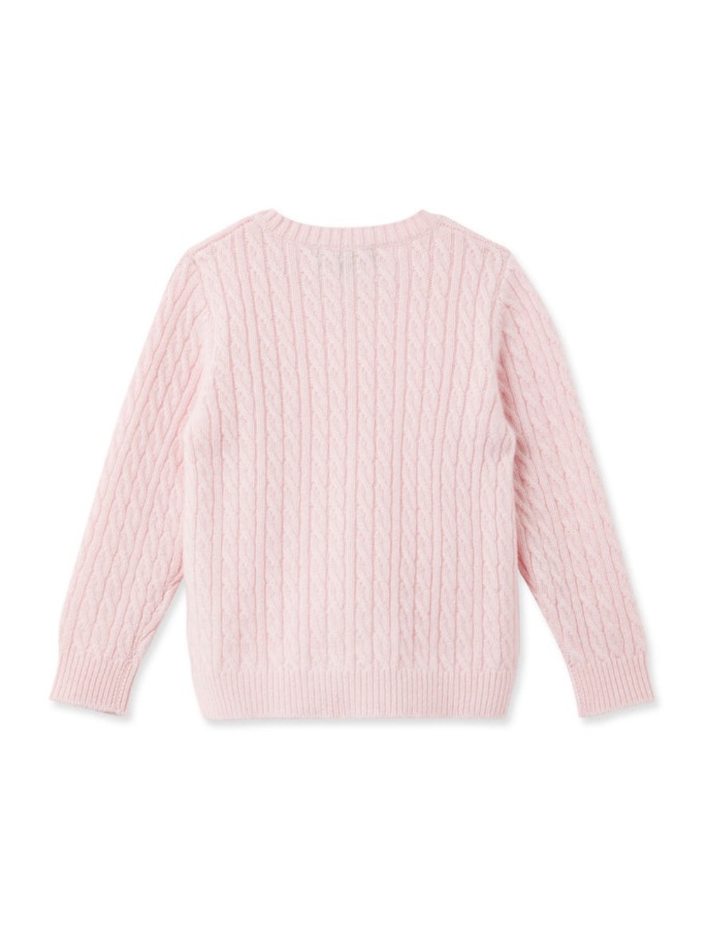 Cashmere Pink Cable Knit Crewneck Sweater - XS